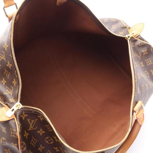 LOUIS VUITTON Brown Monogram Leather Keepall 55 Boston Bag - Picture 3 of 10